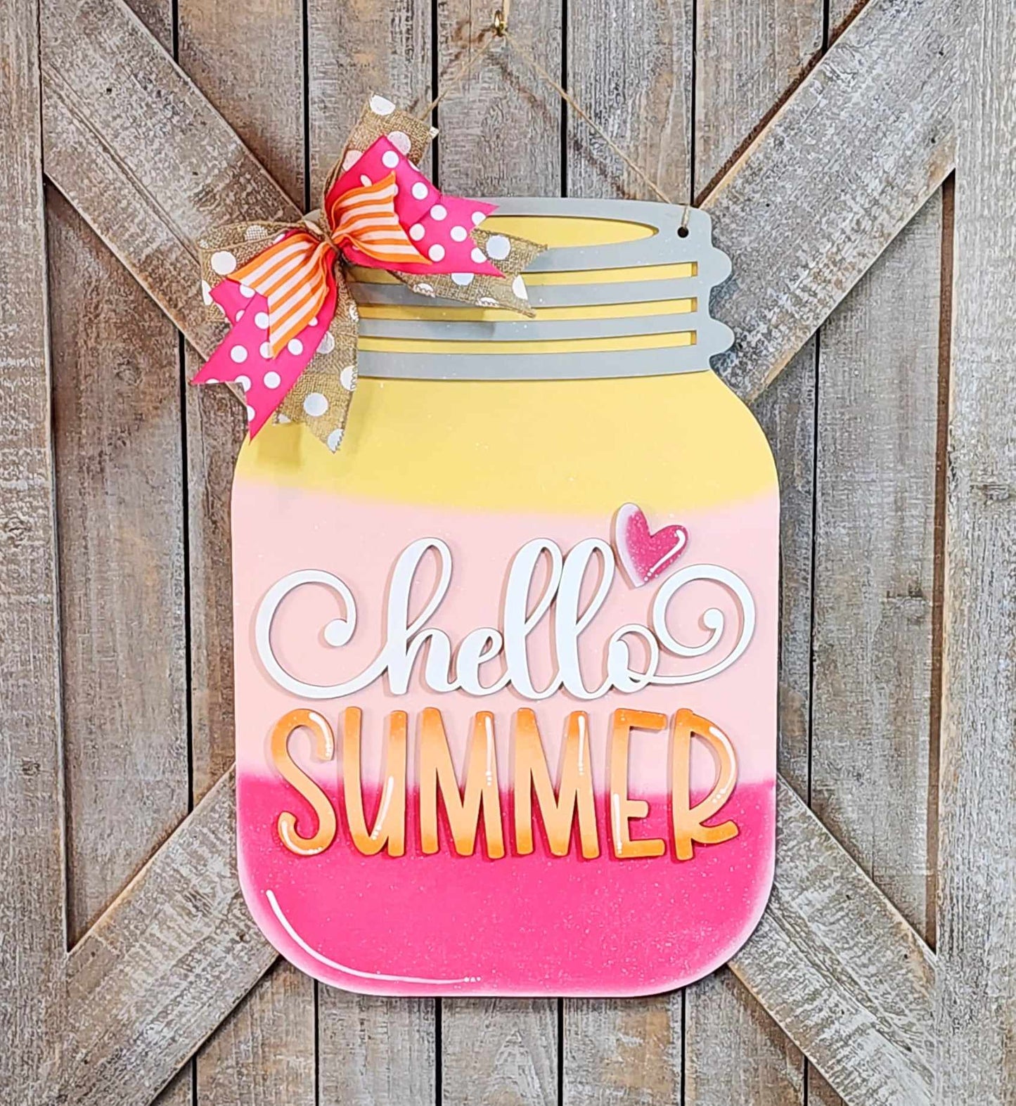 Hello Summer Mason Jar Door Hanger Blank Kit