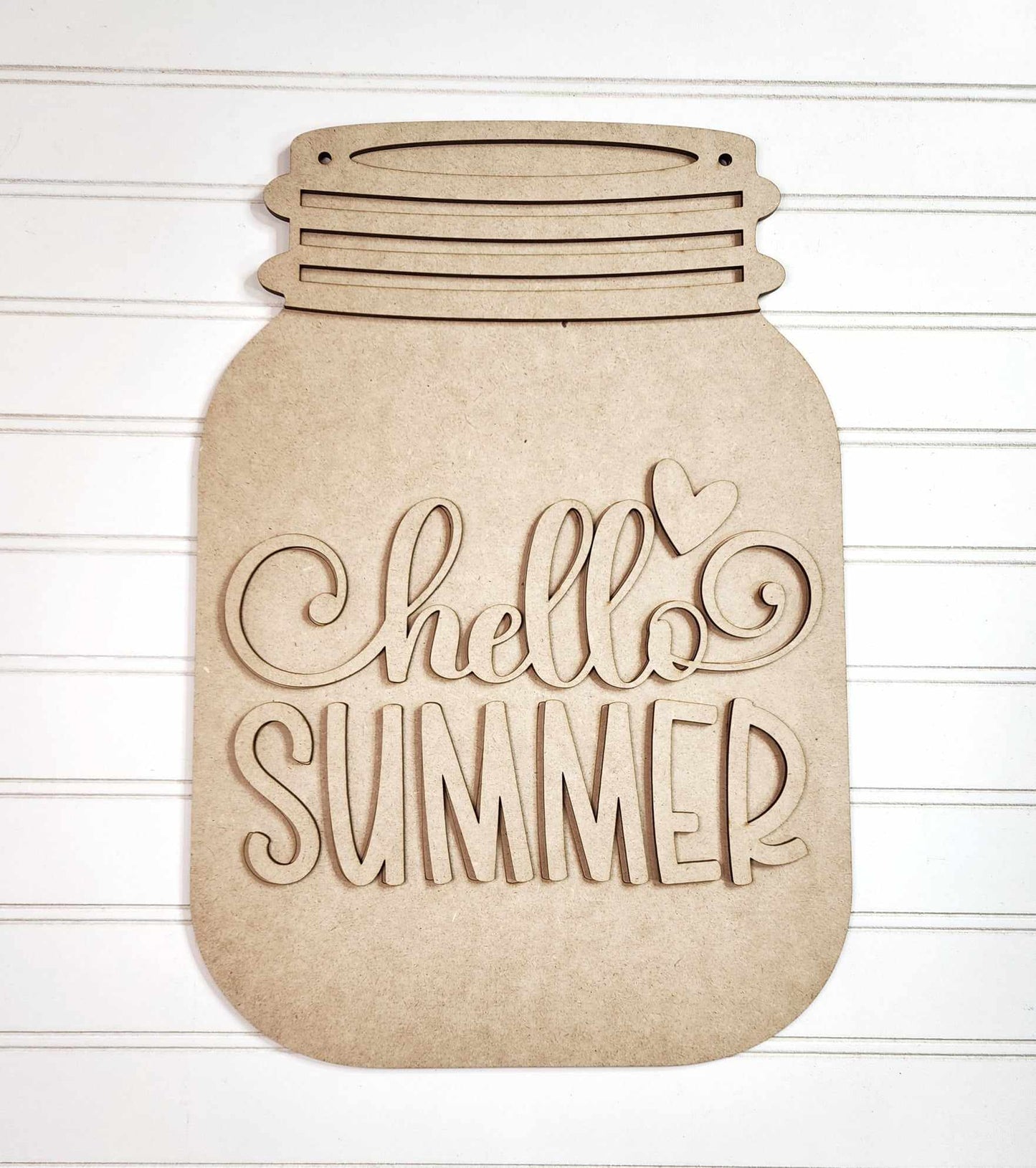Hello Summer Mason Jar Door Hanger Blank Kit