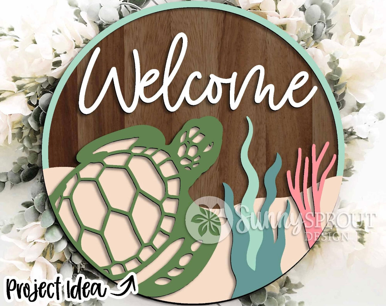 Welcome Sea Turtle Wood Blanks DIY Kit