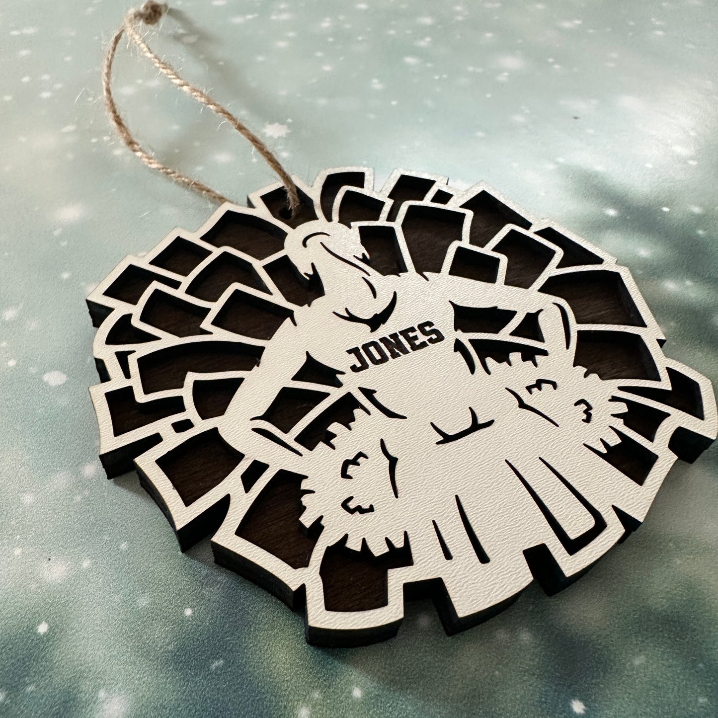 Custom Cheerleader Pom Pom Wood Ornament