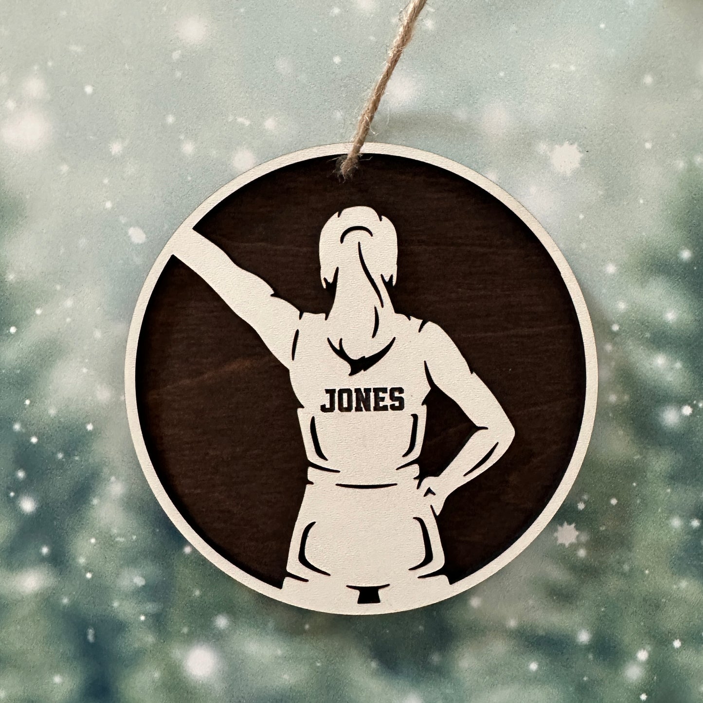 Custom Cheerleader Wood Ornament Female