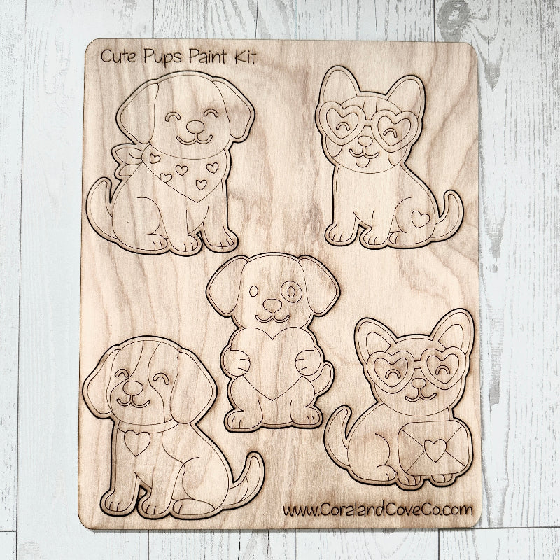 DIY Wood Painting Kit – Dogs Kids Craft for Beginners