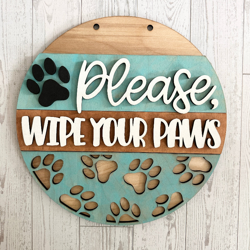 Dog Lover Paws Door Hanger DIY Wood Blank Kit – Dog DIY Decor