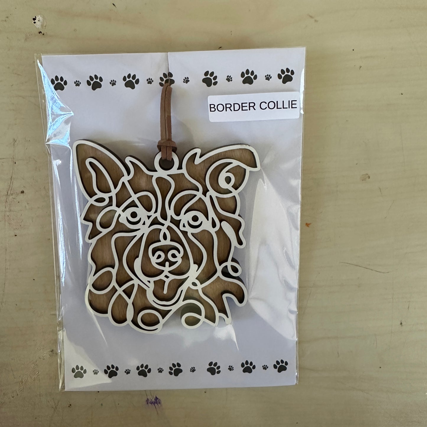Border Collie Line Art Ornament