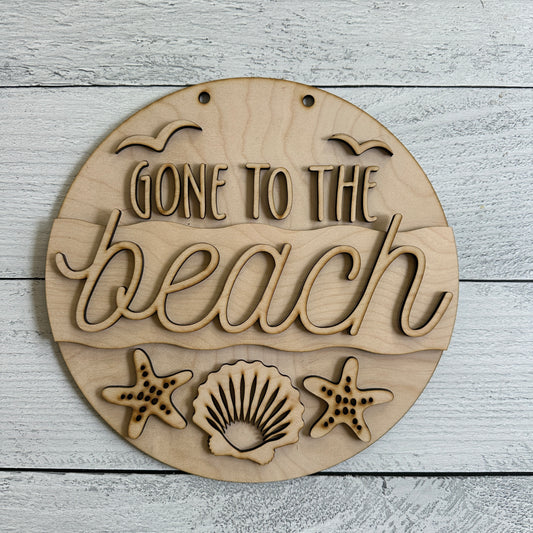 Gone To The Beach Door Hanger Wood Blanks DIY Kit