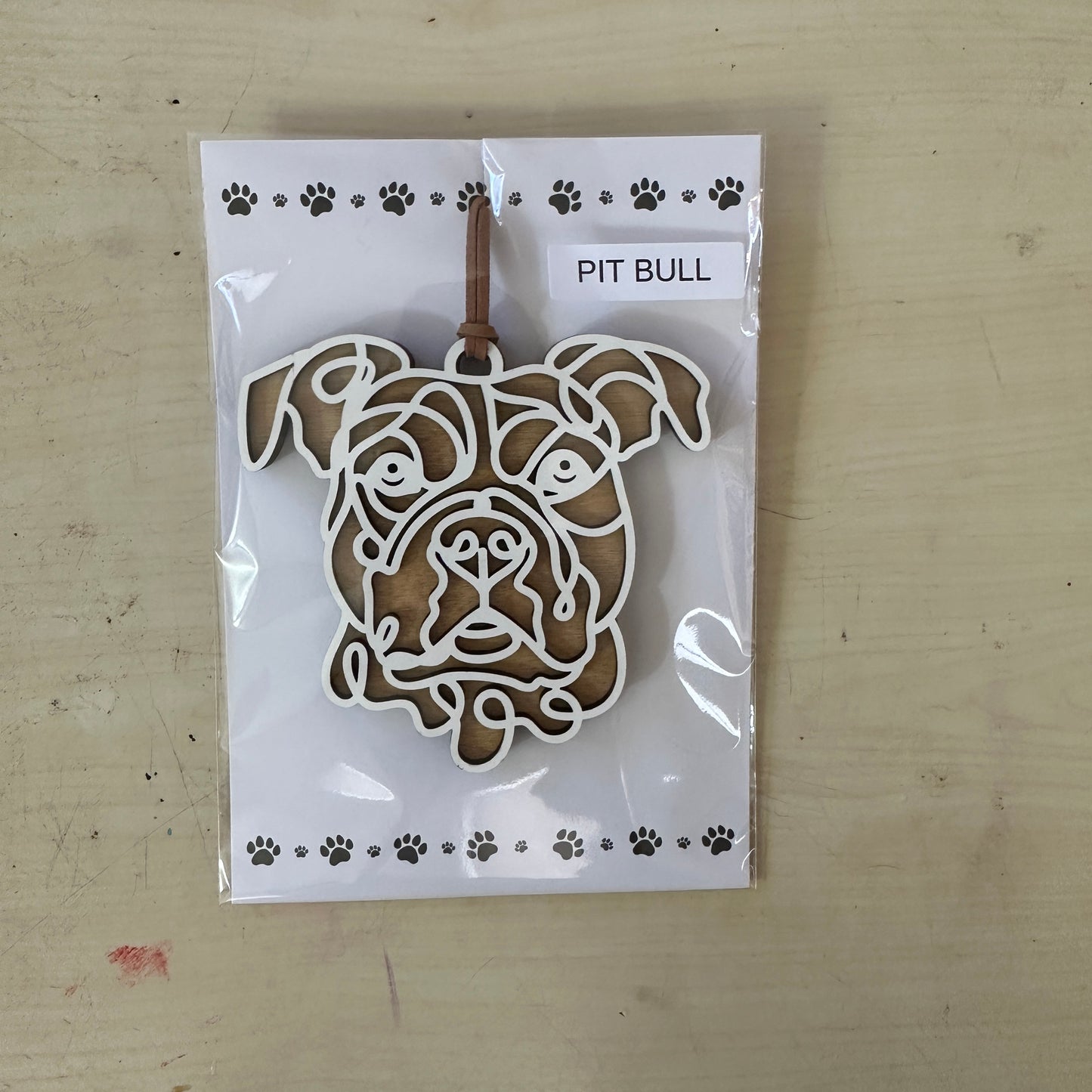 Pit Bull Line Art Ornament