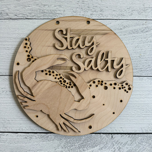 Stay Salty Door Hanger Wood Blanks DIY Kit
