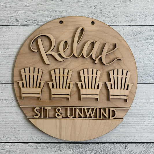 Relax Door Hanger Wood Blanks DIY Kit