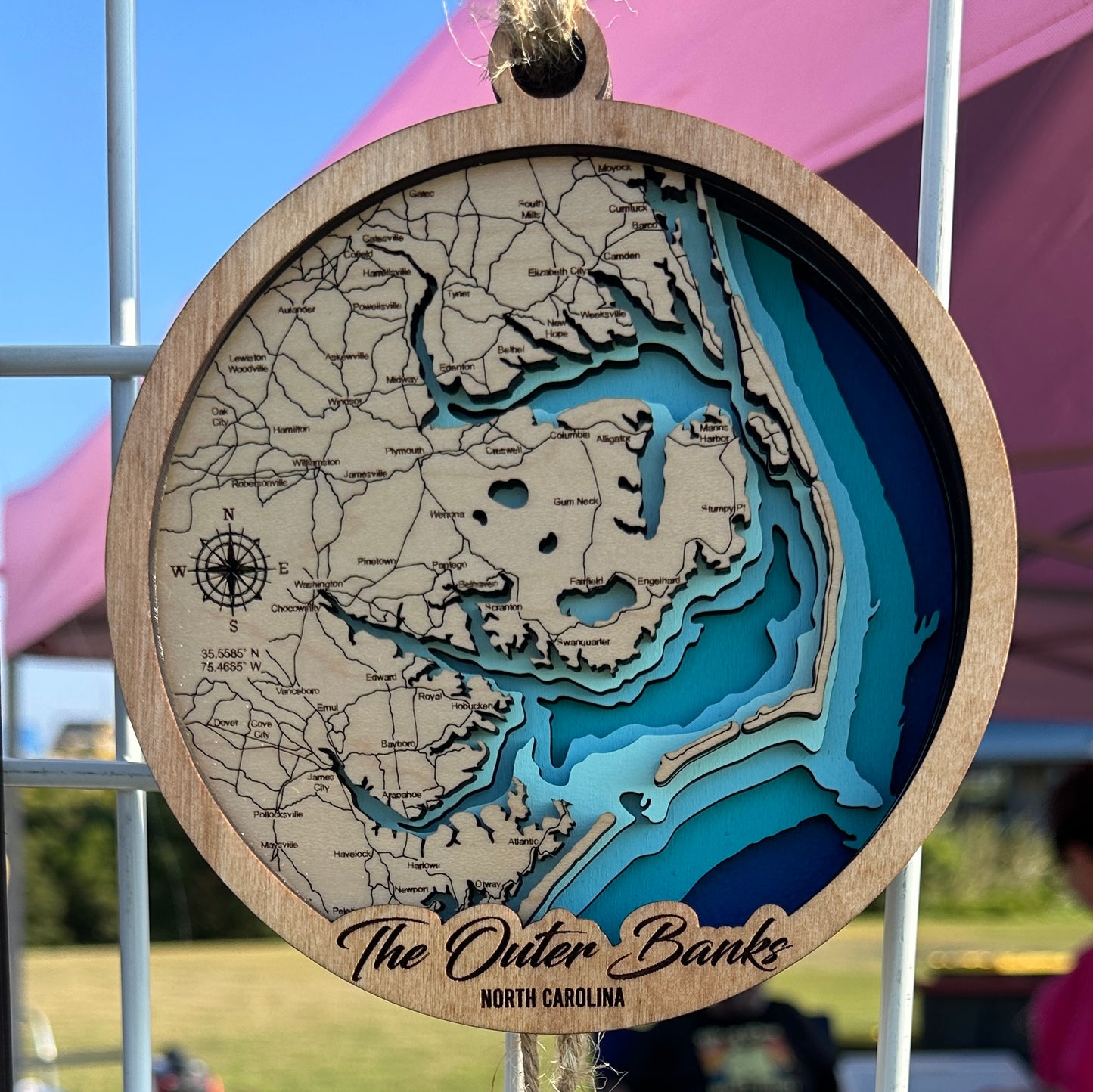 Outer Banks Round Layered Map