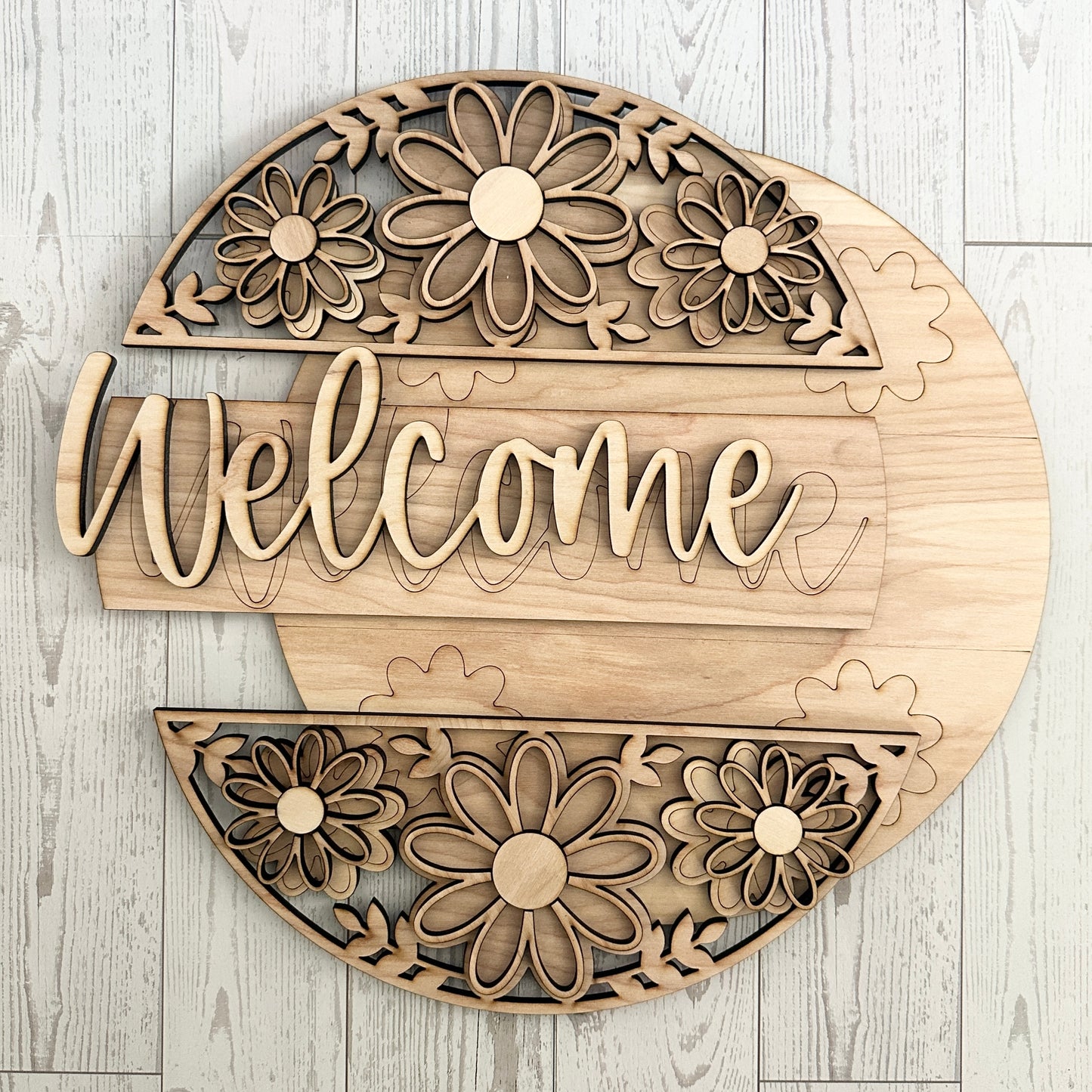 Spring Welcome Door Hanger DIY Wood Blanks Kit