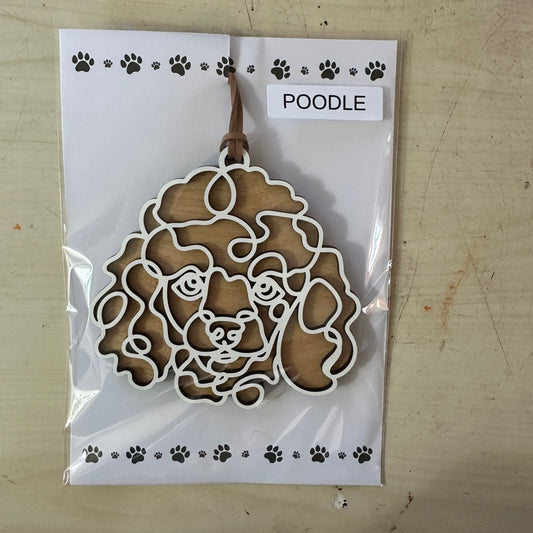 Poodle Line Art Ornament