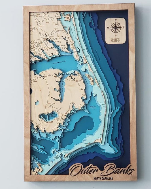 Large OBX Relief Map- Special Order