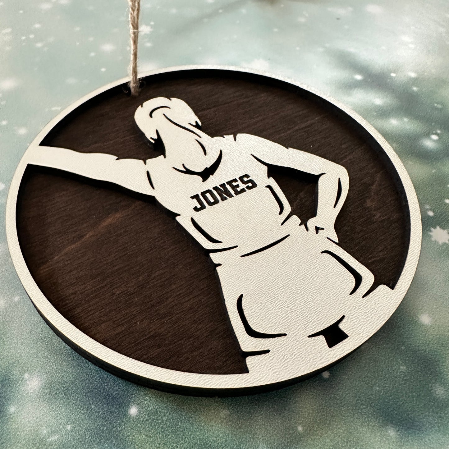 Custom Cheerleader Wood Ornament Female