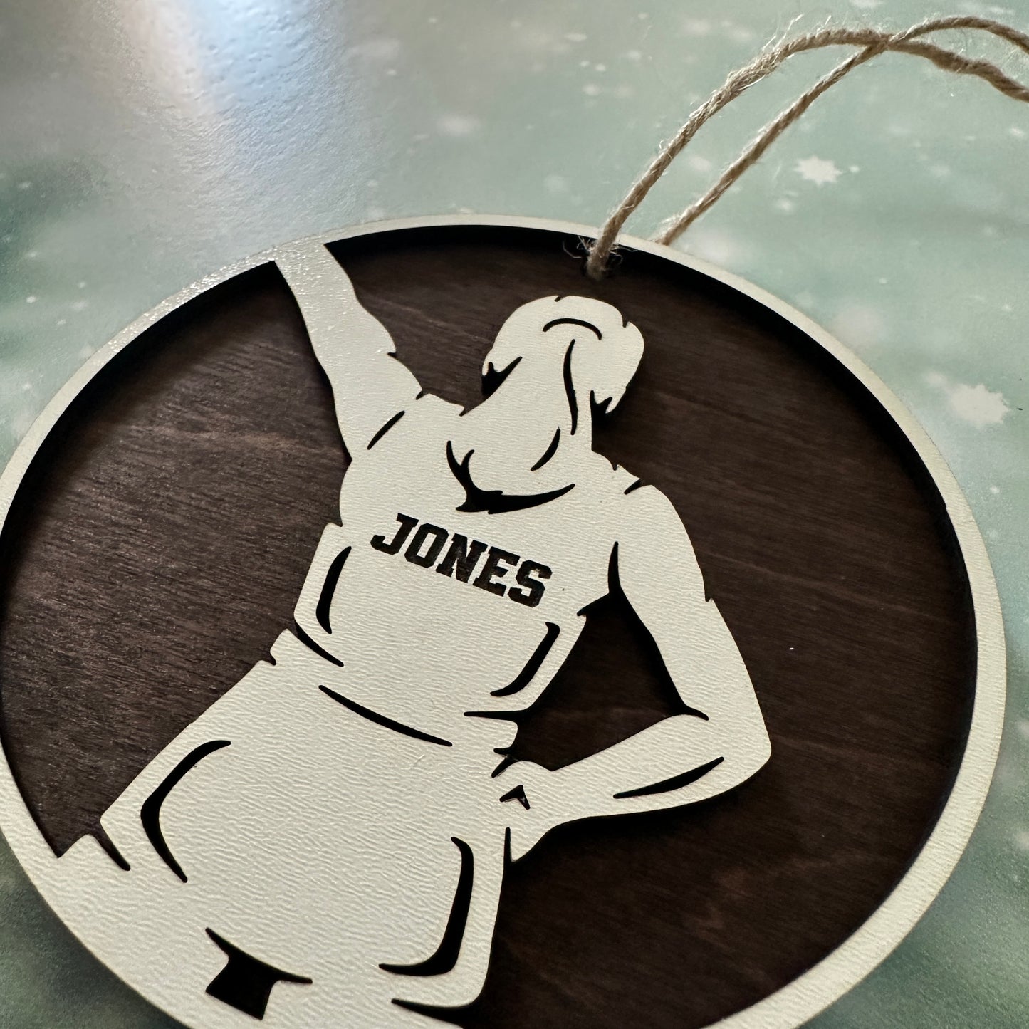Custom Cheerleader Wood Ornament Female