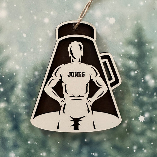 Cheerleader Wood Ornament Male