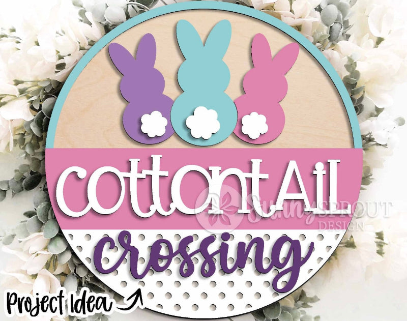 Cottontail Crossing Easter Door Hanger DIY Wood Blanks Kit