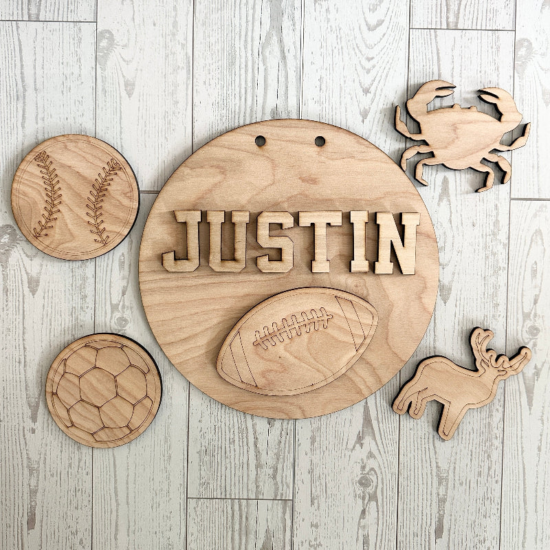 DIY Wood Painting Kit – Custom Kids Name Door Hanger Kit Boy
