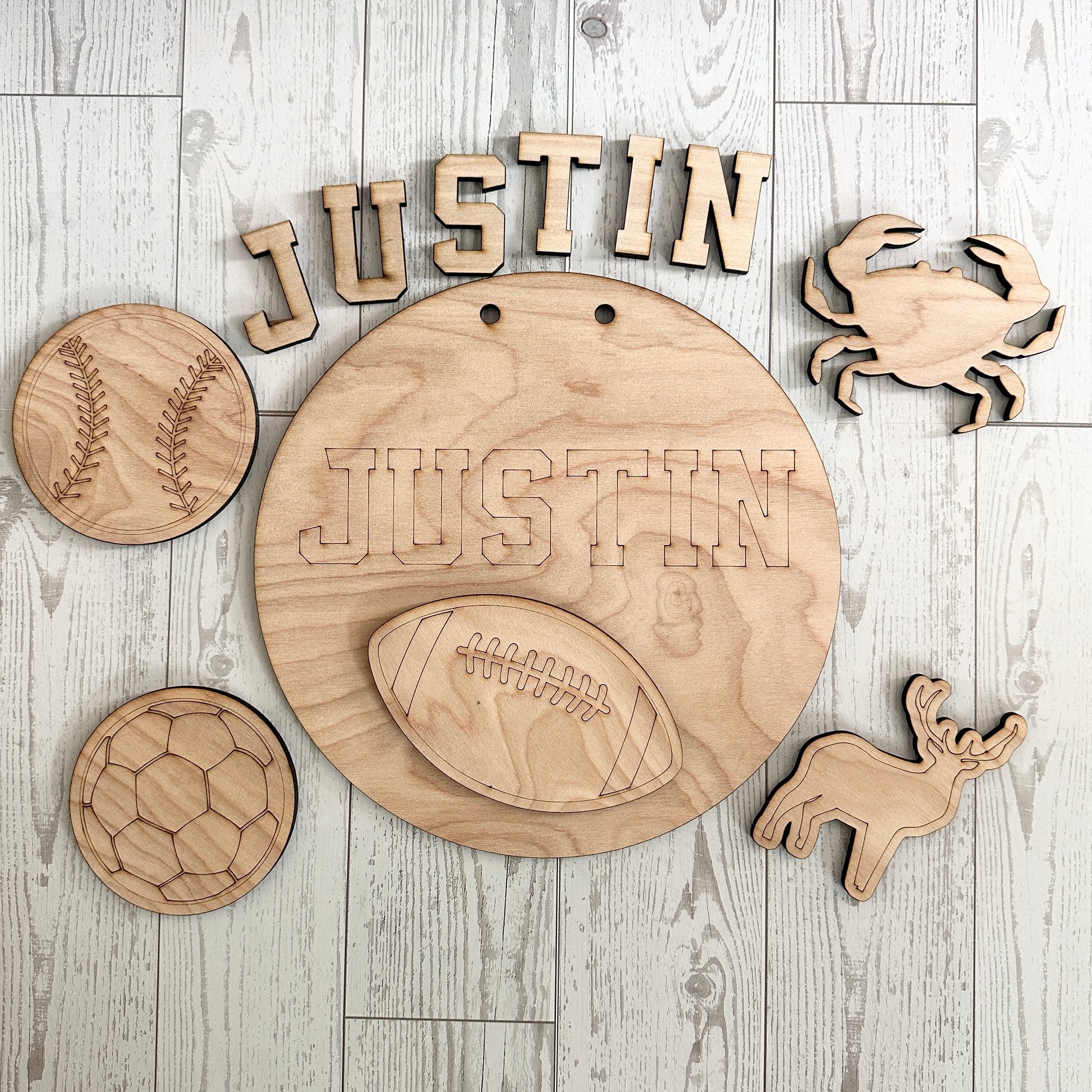 DIY Wood Painting Kit – Custom Kids Name Door Hanger Kit Boy