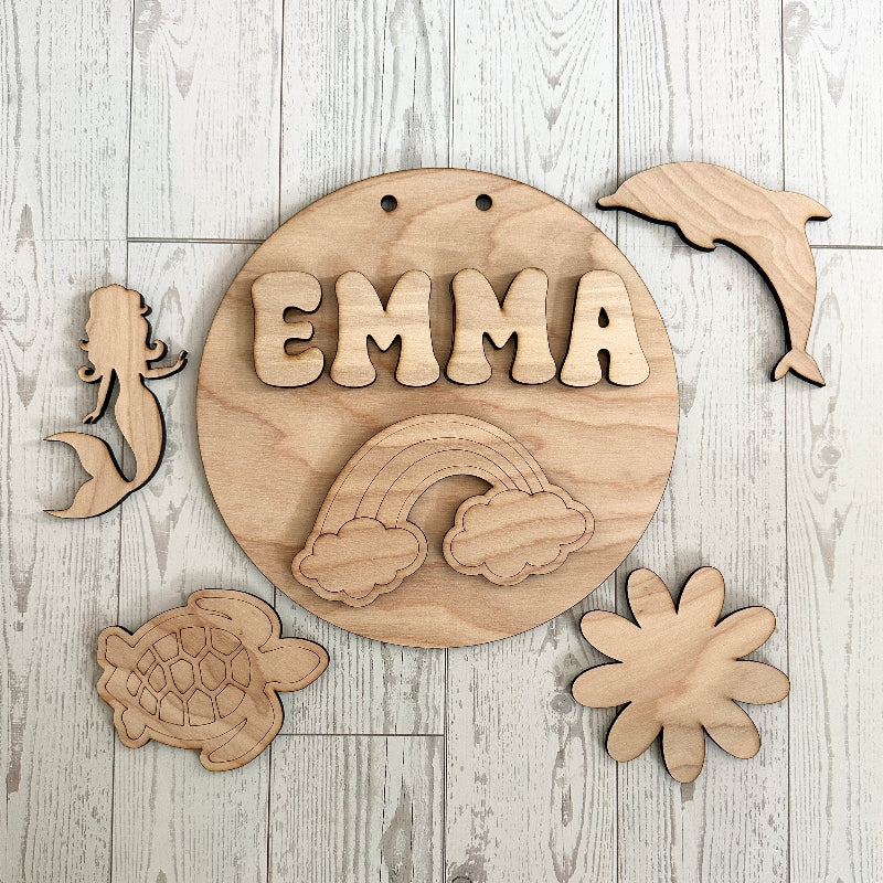 DIY Wood Painting Kit – Custom Kids Name Door Hanger Kit Girl