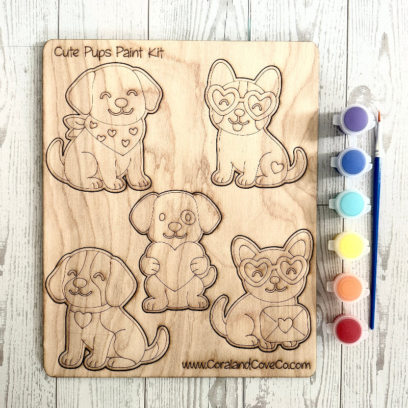 DIY Wood Painting Kit – Dogs Kids Craft for Beginners