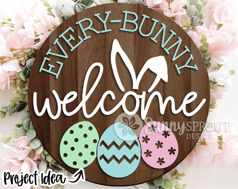 Every Bunny Welcome Easter Door Hanger DIY Wood Blanks Kit