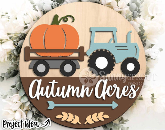Fall Tractor and Pumpkin DIY Wood Blank Kit – Beginner Friendly Autumn DIY Decor