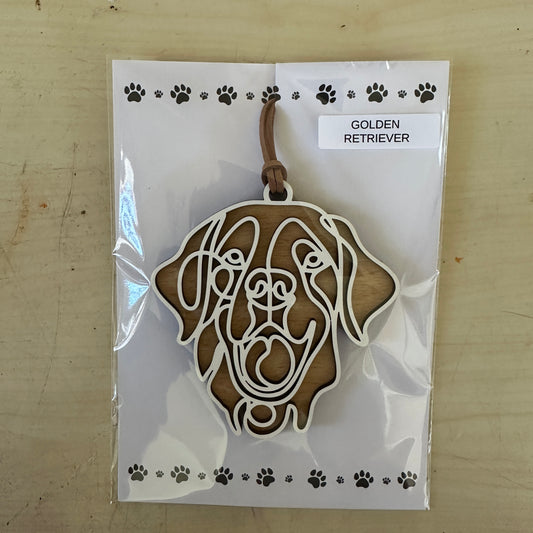 Golden Retriever Line Art Ornament