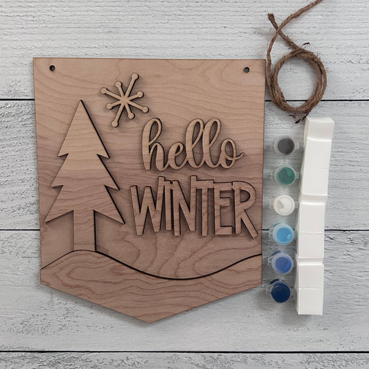 Large Hello Winter Sign Kit