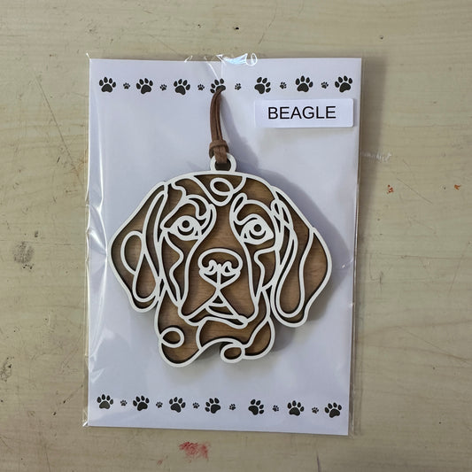 Beagle Line Art Ornament