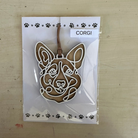 Corgi Line Art Ornament