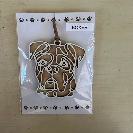 Boxer Line Art Ornament