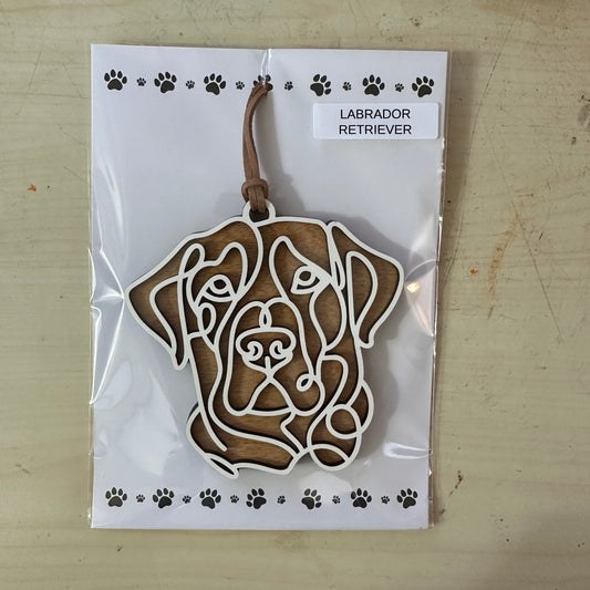 Labrador Retriever Line Art Ornament