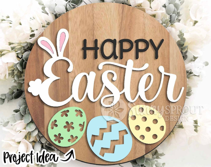 "Happy Easter" Easter Door Hanger DIY Wood Blanks Kit