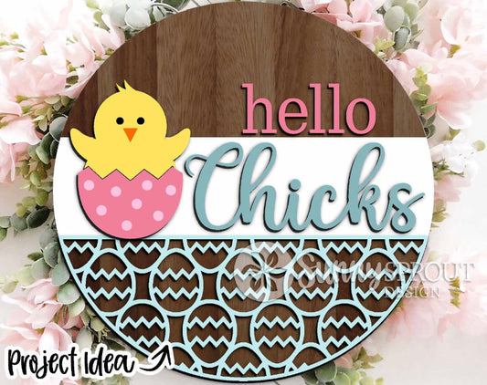Hello Chicks Easter Door Hanger DIY Wood Blanks Kit