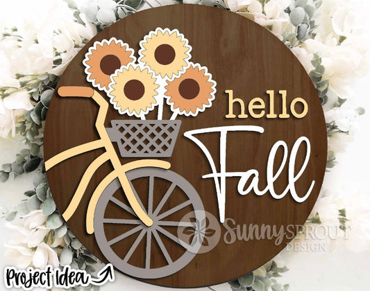 Hello Fall Door Hanger DIY Kit – 11" Wooden Autumn Door Decor Kit for DIY Lovers