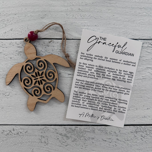 Graceful Guardian Turtle Story Ornament/Car Charm