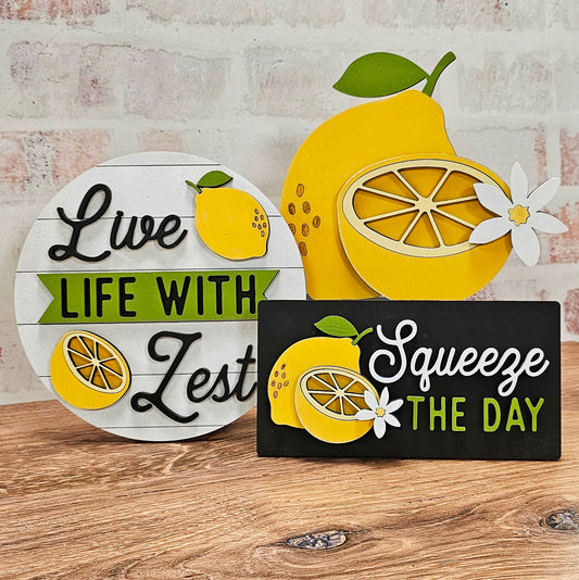 Mini Lemon Sign Trio DIY Wood Blanks Kit