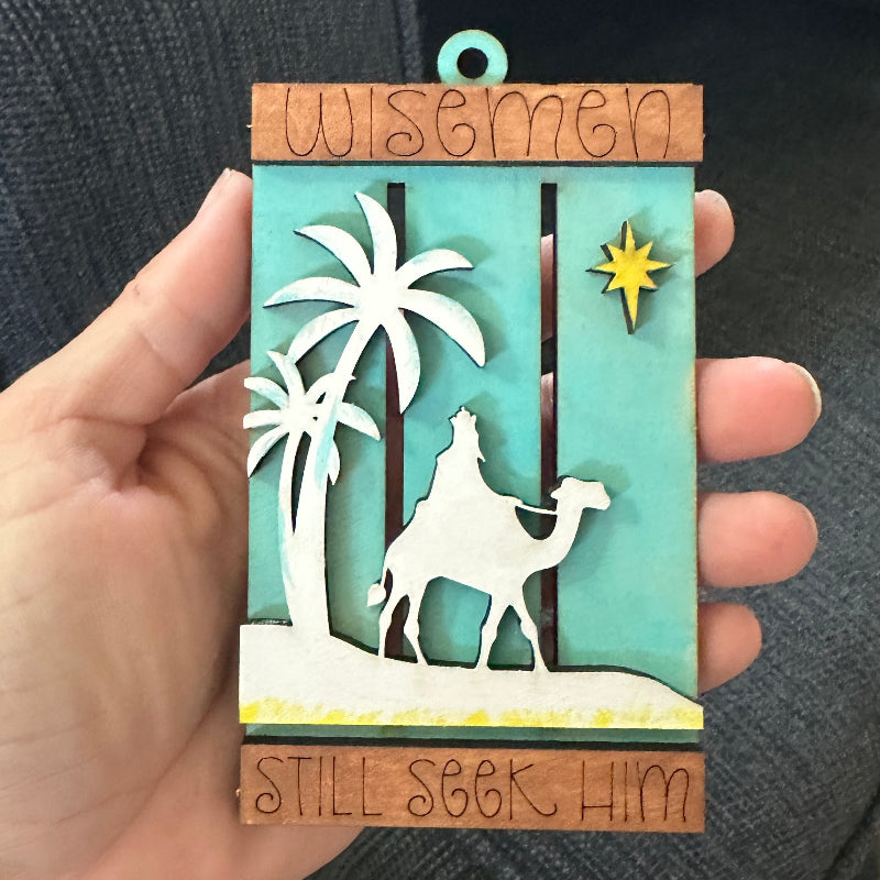 Decorative ornament with nativity scene design 