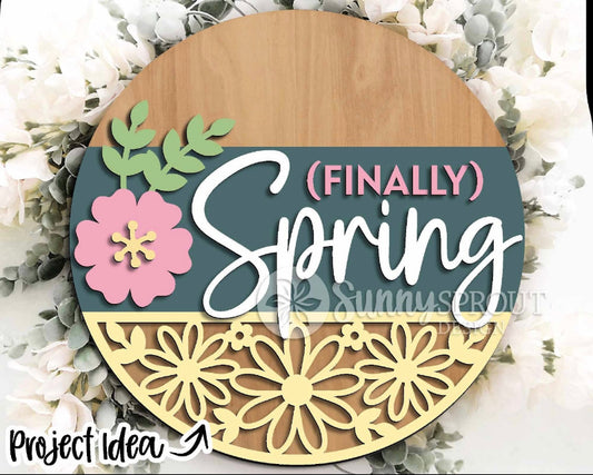 Spring Finally Door Hanger DIY Wood Blanks Kit