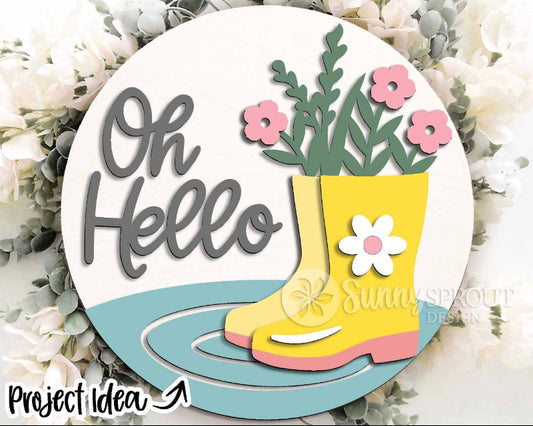 Spring Rain Boots Door Hanger DIY Wood Blanks Kit