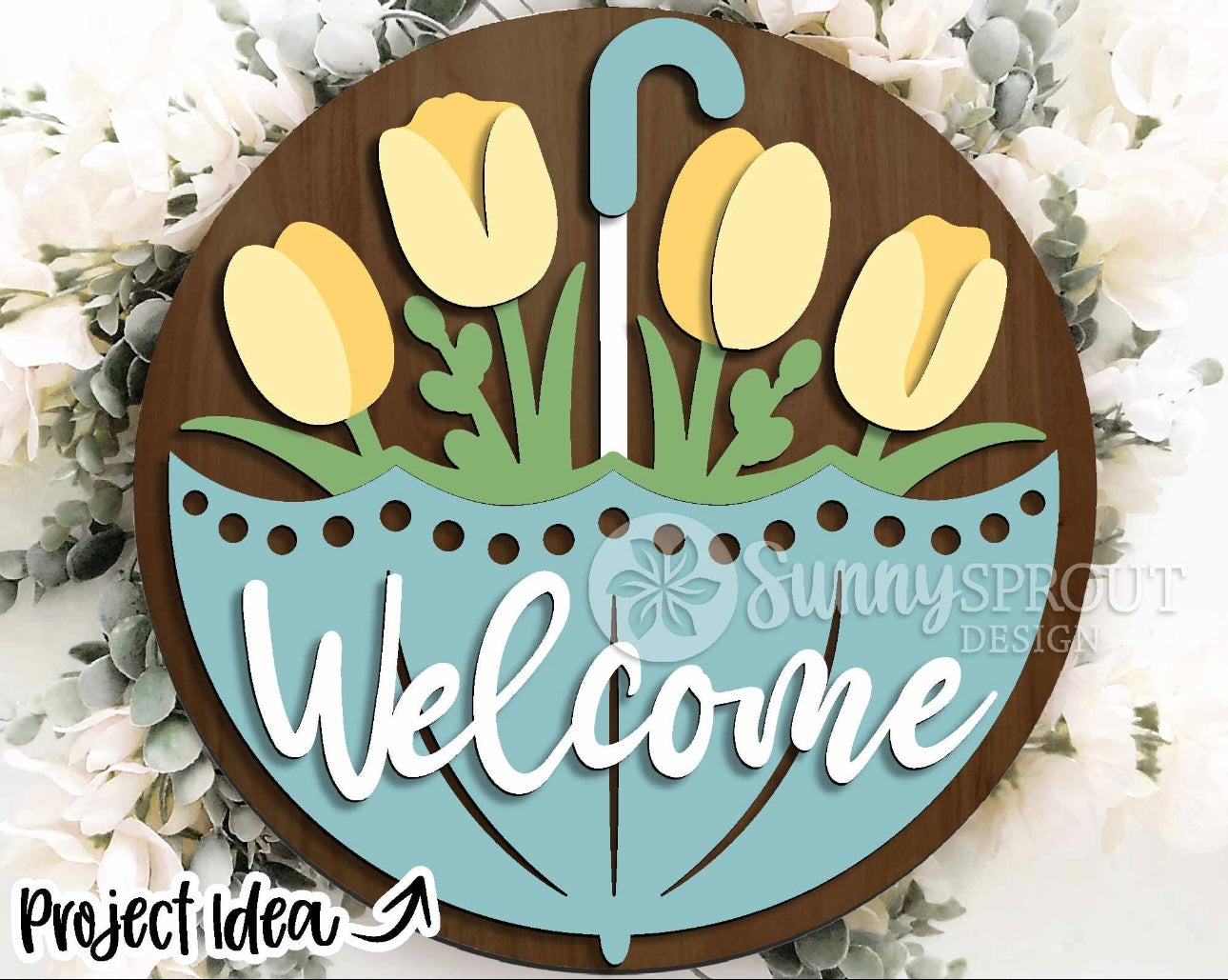 Spring Tulips Door Hanger DIY Wood Blanks Kit