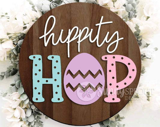 hippity HOP Easter Door Hanger DIY Wood Blanks Kit